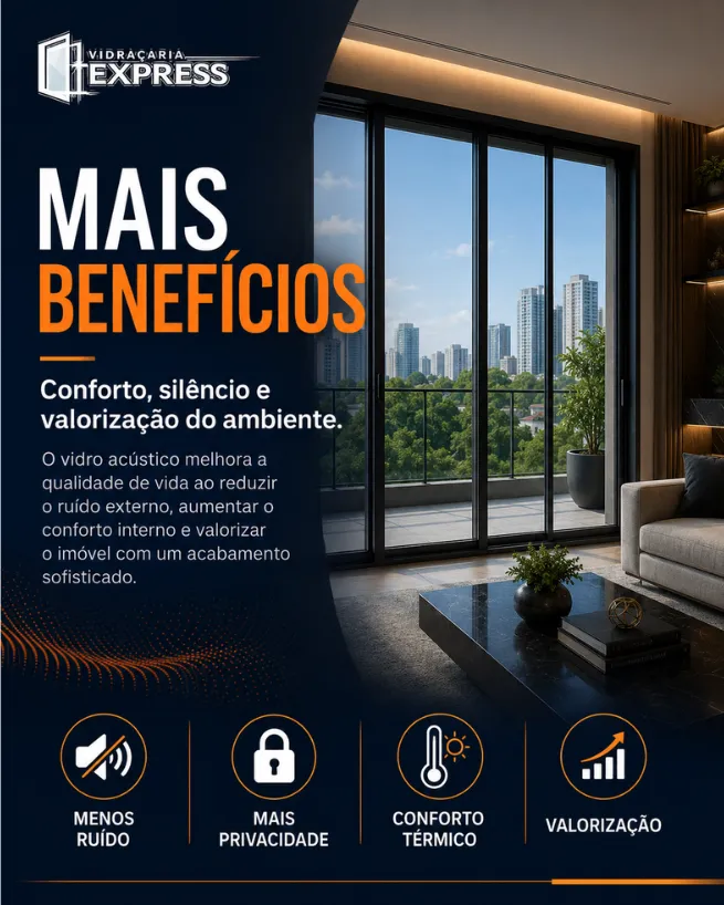 Vidro Acústico em Conchal - acabamento com foco em ruído